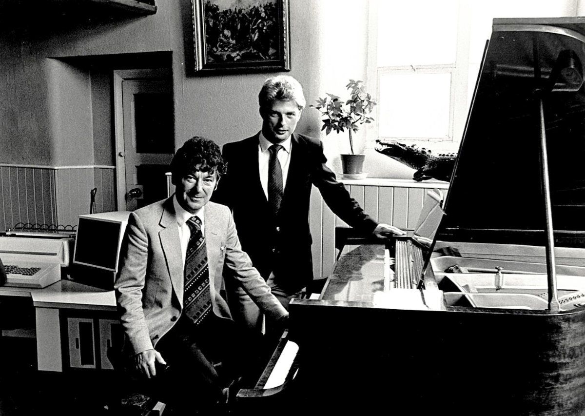 The Early Days: Adrian with MARL founder Brian Ainley in 1982 (Featuring Cuthbert the crocodile!)